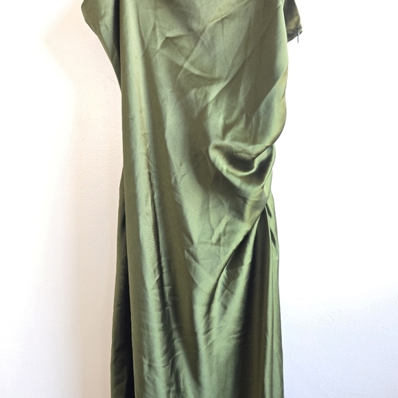 New Zara Satin Effect Jewel Straps Green Midi Dress NWT XS - Picture 13 of 17